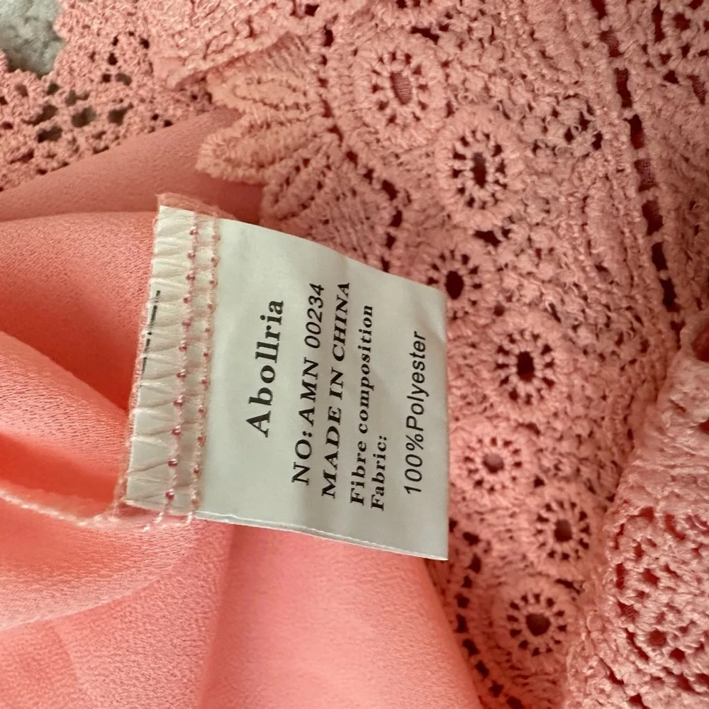 NWT ABOLLRIA Peach Lace Coverup Small - Picture 12 of 13